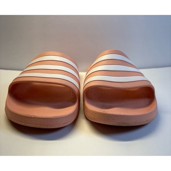 Adidas pink & white slides‎ (size 10) - Picture 2 of 7
